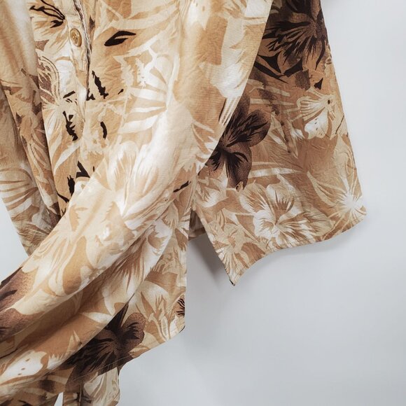 Catherines V Neck Full Button Up Blouse Top Women Size 4X Plus Floral Print - Picture 4 of 10